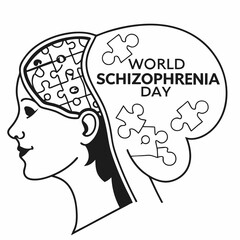 WORLD SCHIZOPHRENIA DAY vector illustration