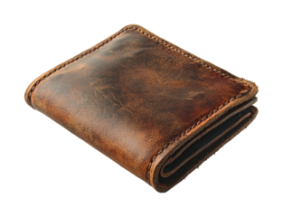 Leather wallet showcase retail space product fashion isolated on transparent background, png