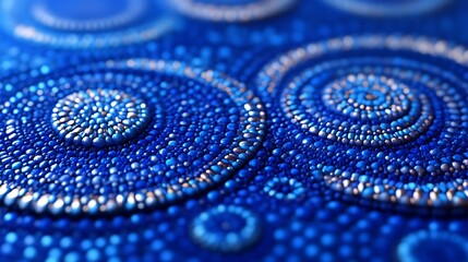 Abstract blue circular design art