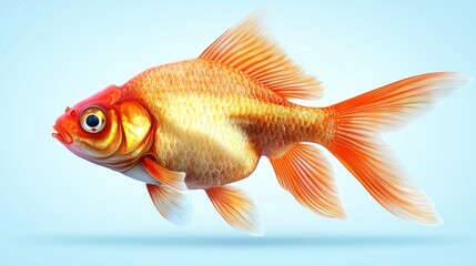 Obraz premium Vibrant Goldfish: A Close-Up Study of Aquatic Elegance