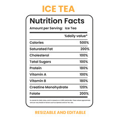 Ice Tea Nutrition Facts, nutrition Label,twisted tea nutrition facts,nutrition calculator,