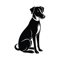 dog sitting pose vector art silhouette