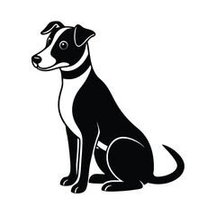 dog sitting pose vector art silhouette