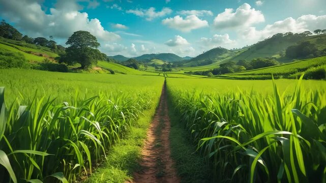 Vibrant ginger crop fields in rural areas.