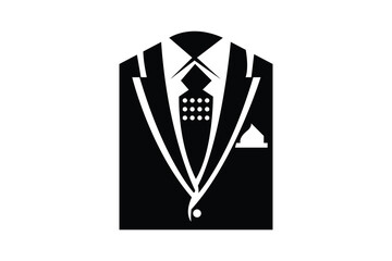 Suit icon silhouette art vector on white background