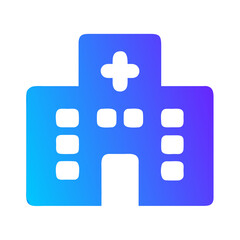 Obraz premium Hospital icon in modern design with blue gradient colors 