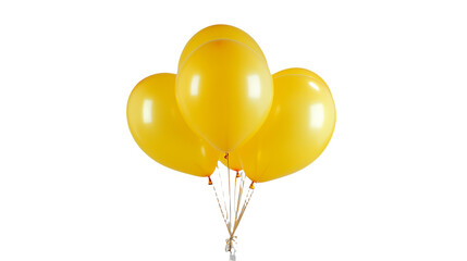 a bunch of yellow balloons on a transparent background, PNG image, PNG file, Generative art.