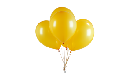 a bunch of yellow balloons on a transparent background, PNG image, PNG file, Generative art.