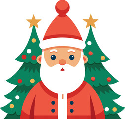 santa claus with christmas tree