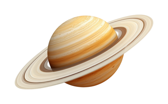 Saturn's rings explored outer space astronomy universe isolated on transparent background, png