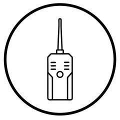 Minimal Handheld Radio Communication Device Mascot Logo in Circle Design