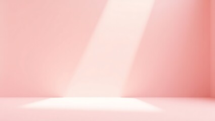 Soft pink room with gentle sunlight serene minimalist backdrop perfect for product display or