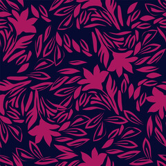 Exotic hand drawn flowers, seamless patterns with floral for fabric, textiles, clothing, wrapping paper, cover, banner, home decor, abstract backgrounds