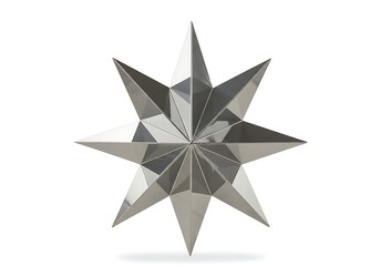 Silver star isolated on white background