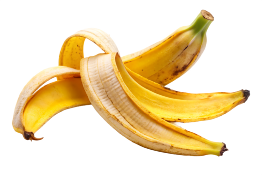  banana peel isolated on white background PNG. GENERATIVE AI - Powered by Adobe