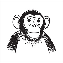 Chimpanzee Illustration for Jungle Wildlife and Intelligent Primate Concepts
