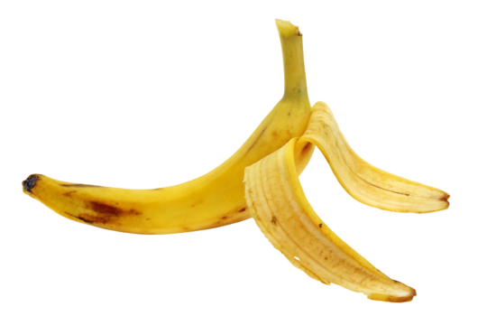  banana peel isolated on white background PNG. GENERATIVE AI
