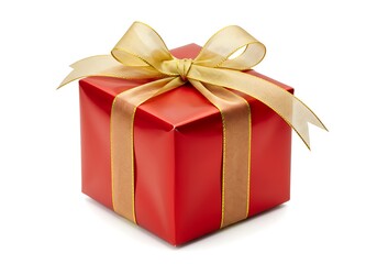 Obraz premium Red gift box with ribbon