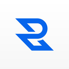 Abstract letter R monogram logo design template