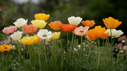 Spring Garden Bliss – Colorful Wildflowers and Tulips in Bloom