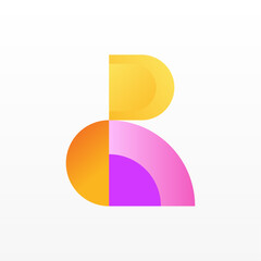 Abstract letter R monogram logo design template