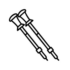 Trekking poles hiking sticks vector illustration for outdoor adventure and backpacking equipment needs