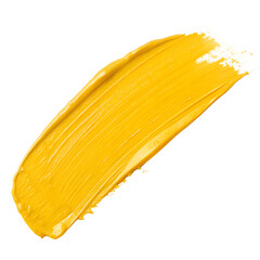 Watercolor Yellow stroke of paint isolated on transparent background