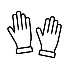 Protective gloves hand wear safety equipment winter gloves work gloves outline vector design