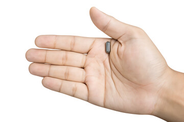 hand holding something isolated on white background PNG. GENERATIVE AI