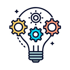 gear on light bulb icon, gear on light bulb vector illustration-simple illustration of gear on light bulb, perfect for gear on light bulb logos and icons