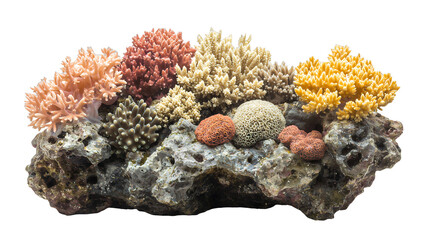 a colorful coral reef on a transparent background, PNG image, PNG file, Generative art. © Alloca Design Studio