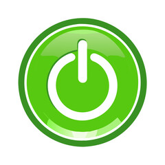 green power button icon, green power button vector illustration-simple illustration of green power button, perfect for green power button logos and icons