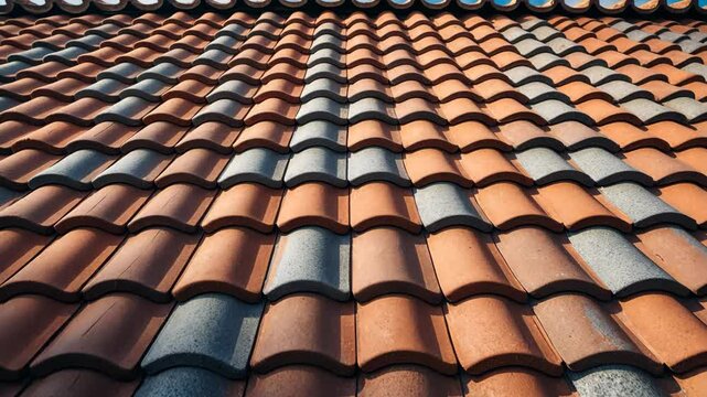 Retro assorted clay roofing tiles.