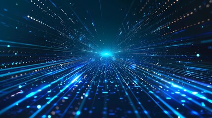 Abstract futuristic blue and yellow circle interface background, Generative AI illustrations.