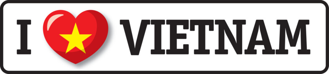 I love Vietnam, heart with Vietnamese flag expressing love for Vietnam
