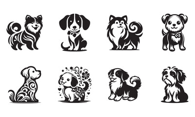 Fototapeta premium Adorable Cartoon Dog Clipart Collection