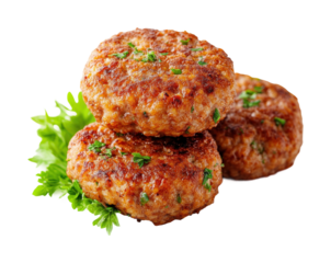 Cooking delicious meat patties at home kitchen food casual isolated on transparent background, png