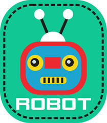 Cute Retro Robot Cartoon