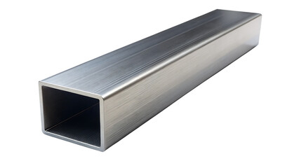 Fototapeta premium square metal tube isolated on white background PNG. GENERATIVE AI