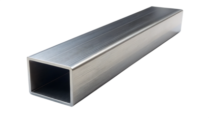 square metal tube isolated on white background PNG. GENERATIVE AI