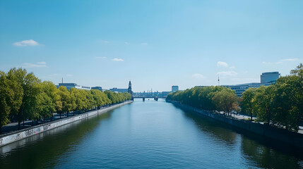 Obraz premium Berlin River View Under Clear Sky