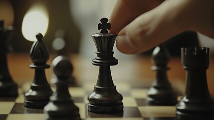 hand with chess pieces