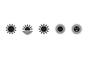 Fototapeta premium Four simple sun icons representing different times of day