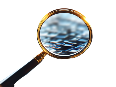 magnifying glass isolated on white background PNG , AI GENERATED