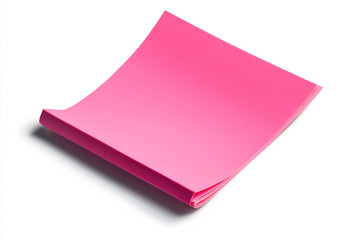A vibrant pink note ready for your message, a blank canvas of possibilities against a stark white background.