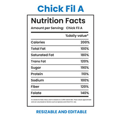 Chick Fil A nutrition facts, nutrition Label,twisted tea nutrition facts,nutrition calculator,