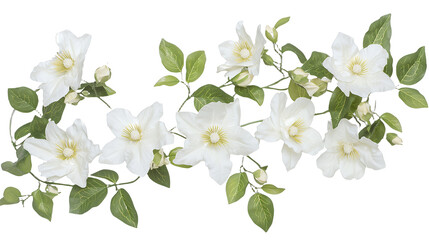 Obraz premium beautiful white flowers photo on a transparent background, PNG image, PNG file, Generative art.