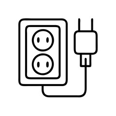 Electrical outlet and plug vector illustration for power socket and plug design element needs