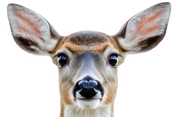 a portrait of a deer looking at the camera on a transparent background, PNG image, PNG file, Generative art.