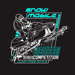 snow mobile championship, typography vector illustration
